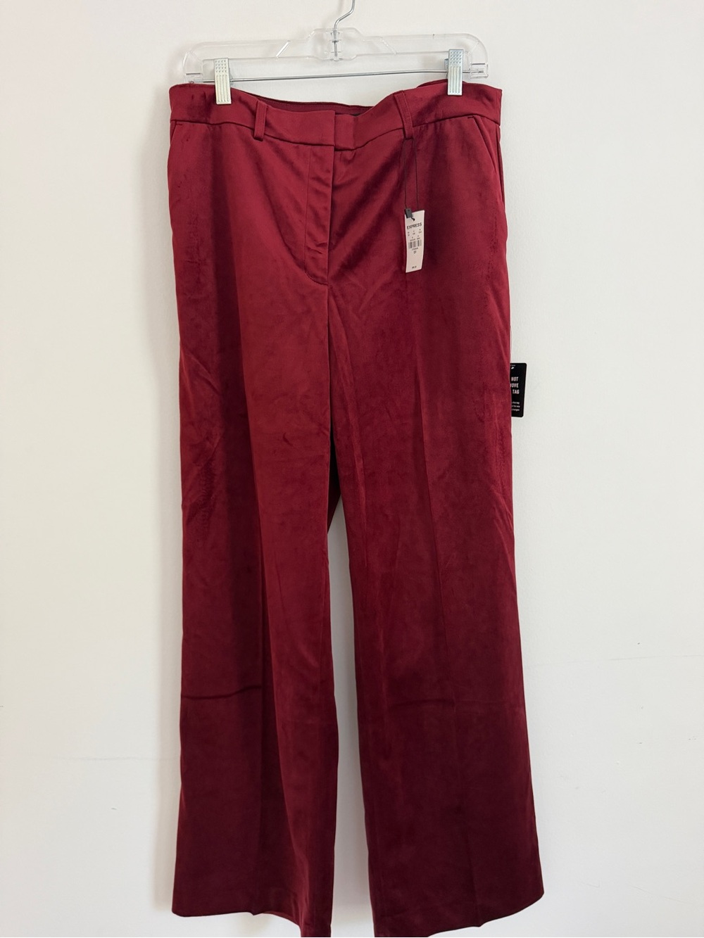 Express Women's Velvet Cranberry Wide-Leg Pants